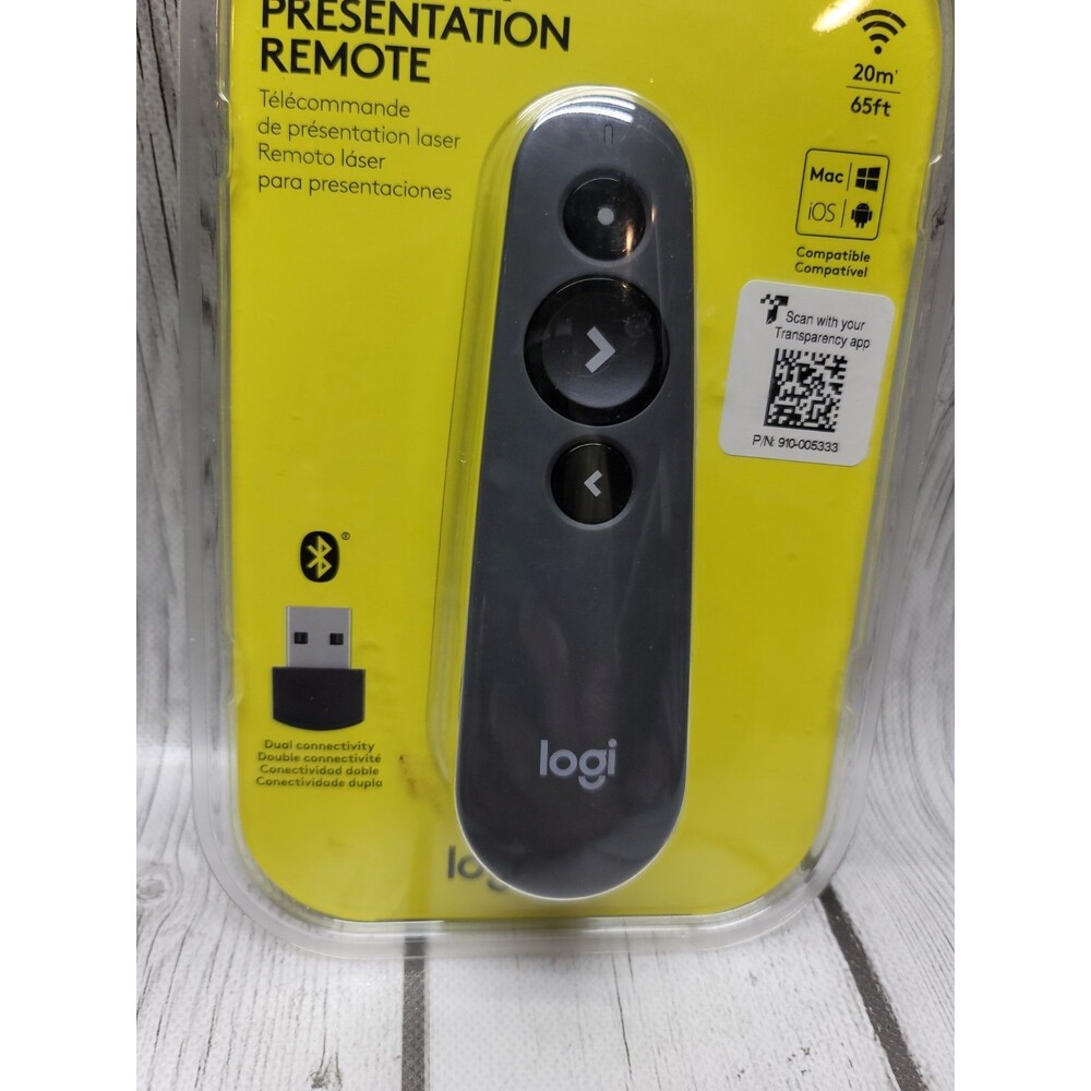 Logitech R500 Wireless Presenter Laser Presentation Remote Graphite 65ft New - Picture 3 of 7
